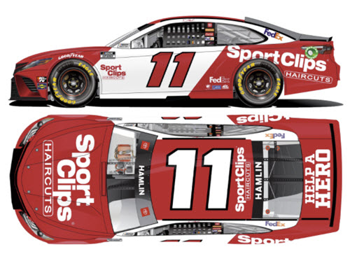 2021 Denny Hamlin NASCAR Diecast 11 Sport Clips Darlington Throwback CWC 1:24 Lionel Action ARC Color Chrome 99