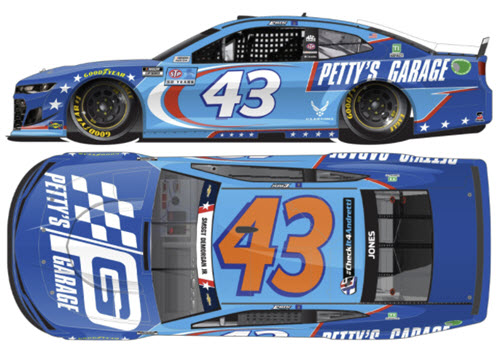 2021 Erik Jones NASCAR Diecast 43 Pettys Garage Salutes CWC 1:24 Lionel Action RCCA Elite 99