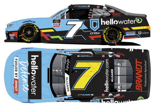 2021 Justin Allgaier NASCAR Diecast 7 HelloWater Hello Water CWC 1:24 Lionel Action ARC Color Chrome 99