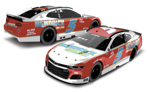 2021 Kyle Larson NASCAR Diecast 5 HendrickCars Hendrick Cars Darlington Throwback 1:24 CWC Lionel Action ARC Autographed 98