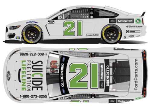 2021 Matt Dibenedetto NASCAR Diecast 21 Suicide Prevention CWC 1:24 Lionel Action ARC Color Chrome 99