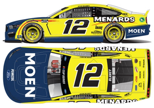 2021 Ryan Blaney NASCAR Diecast 12 Menards Moen CWC 1:24 Lionel Action ARC Color Chrome 99