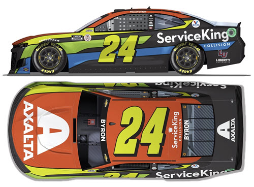 2021 William Byron NASCAR Diecast 24 Axalta Service King CWC 1:24 Lionel Action RCCA Elite Liquid Color 99