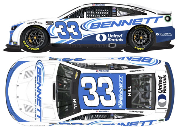 2022 Austin Hill NASCAR Diecast 33 Bennett Transportation CWC 1:64 Lionel Action ARC Diecast Chassis 99