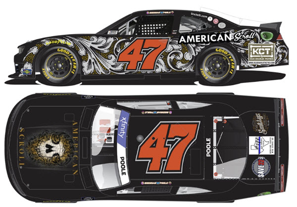 2022 Brennan Poole NASCAR Diecast 47 American Scroll 1:24 CWC Lionel Action ARC Color Chrome 99