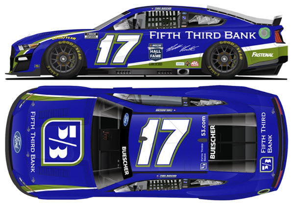 2022 Chris Buescher Diecast 17 Fifth Third Bank Kenseth Tribute CWC 1:64 Lionel Action ARC Diecast Chassis 99