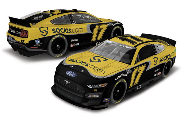2022 Chris Buescher Diecast 17 Socios Darlington Throwback CWC 1:24 Lionel Action ARC 99