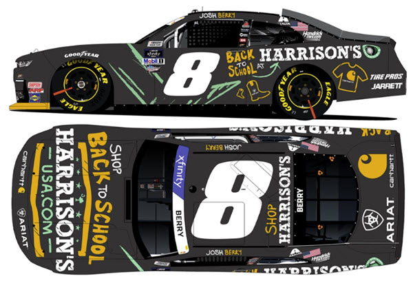 2022 Josh Berry NASCAR Diecast 8 Harrisons Back To School 1:64 CWC Lionel Action ARC 99