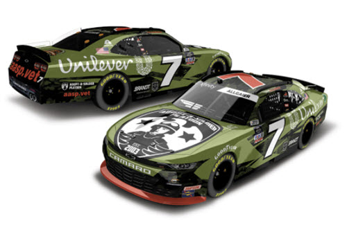 2022 Justin Allgaier NASCAR Diecast 7 Unilever Military CWC 1:24 Lionel Action ARC Color Chrome 99