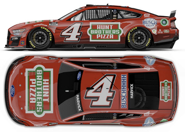 2022 Kevin Harvick NASCAR Diecast 4 Hunt Brothers Pizza Red CWC 1:24 Lionel Action RCCA ELite Color Chrome 99