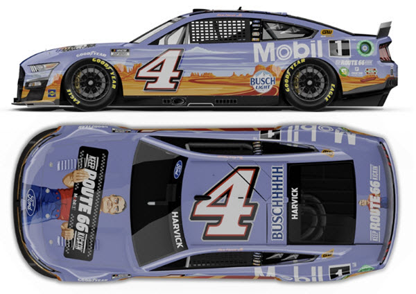 2022 Kevin Harvick NASCAR Diecast 4 Mobil 1 Mobil1 Route 66 CWC 1:24 Lionel Action RCCA Elite Raw 99