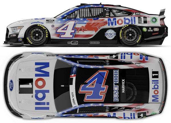 2022 Kevin Harvick NASCAR Diecast 4 Mobil 1 Mobil1 Salutes CWC 1:24 Lionel Action ARC Color Chrome 99