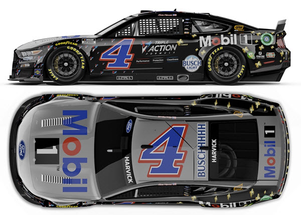 2022 Kevin Harvick NASCAR Diecast 4 Mobil 1 Mobil1 Triple Action CWC 1:24 Lionel Action ARC Color Chrome 99