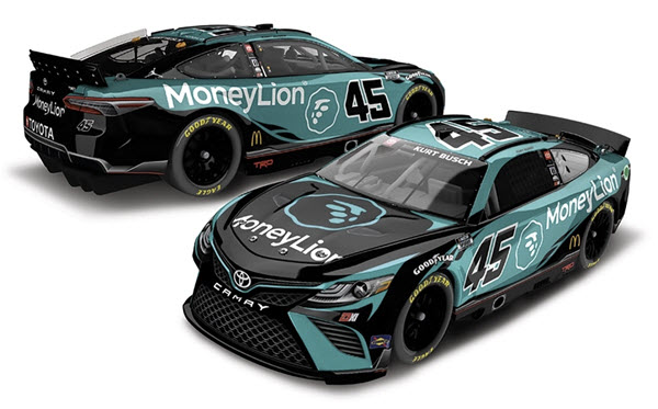 2022 Kurt Busch NASCAR Diecast 45 MoneyLion Money Lion CWC 1:24 Lionel Action RCCA Elite Liquid Color 99