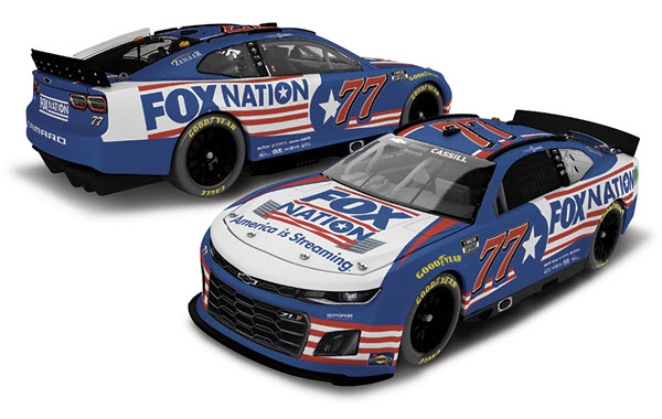 2022 Landon Cassill NASCAR Diecast 77 Fox Nation CWC 1:24 Lionel Action ARC Color Chrome 98