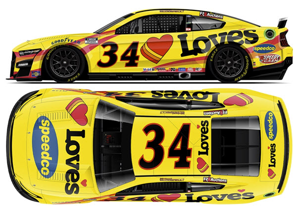 2022 Michael McDowell NASCAR Diecast 34 Loves Travel Stops CWC 1:24 Lionel Action ARC Color Chrome 99