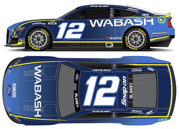 2022 Ryan Blaney NASCAR Diecast 12 Wabash CWC 1:24 Lionel Action RCCA Elite Color Chrome 99
