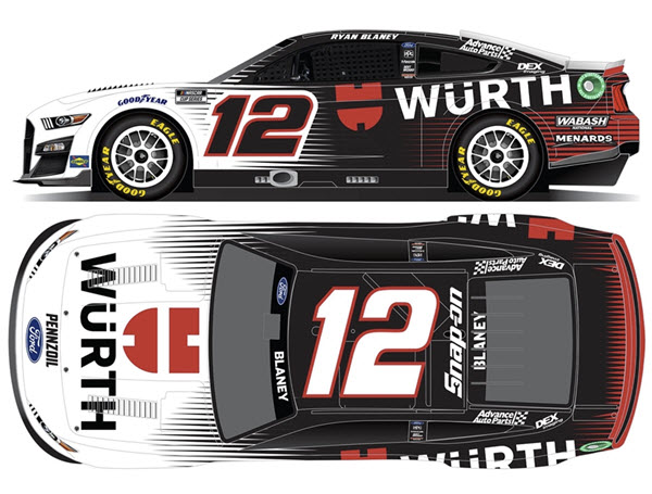 2022 Ryan Blaney NASCAR Diecast 12 Wurth CWC 1:24 Lionel Action RCCA Elite Color Chrome 99