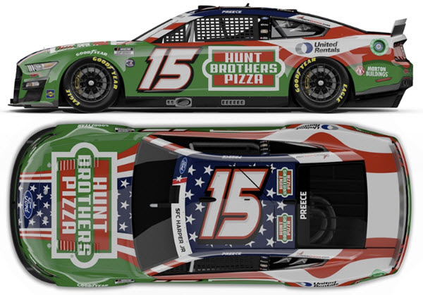 2022 Ryan Preece NASCAR Diecast 15 Hunt Brothers Pizza Salutes Patriotic CWC 1:24 Lionel Action RCCA Elite 99