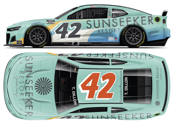 2022 Ty Dillon NASCAR Diecast 42 Sunseeker Resort CWC 1:24 Lionel Action ARC 99