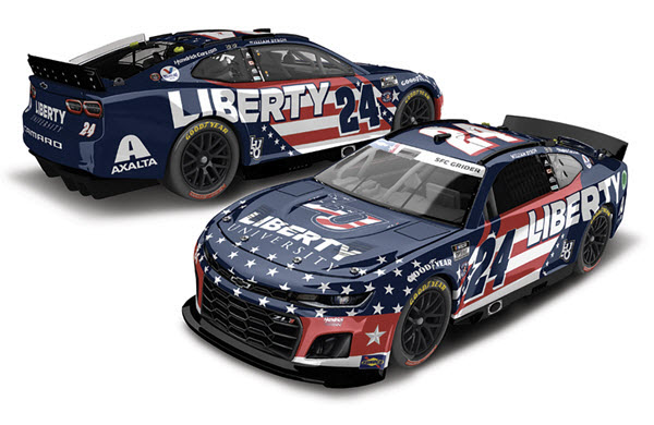 2022 William Byron NASCAR Diecast 24 Liberty University Salutes CWC 1:24 Lionel Action ARC Color Chrome 99