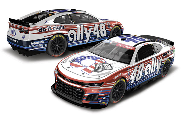 2023 Alex Bowman NASCAR Diecast 48 Ally Patriotic CWC 1:24 Lionel Action RCCA Elite Color Chrome 99