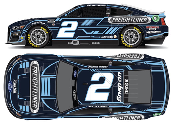 2023 Austin Cindric NASCAR Diecast 2 Freightliner CWC 1:24 Lionel Action ARC Color Chrome 99