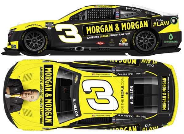 2023 Austin Dillon NASCAR Diecast 3 Morgan & Morgan CWC 1:24 Lionel Action RCCA Elite 99