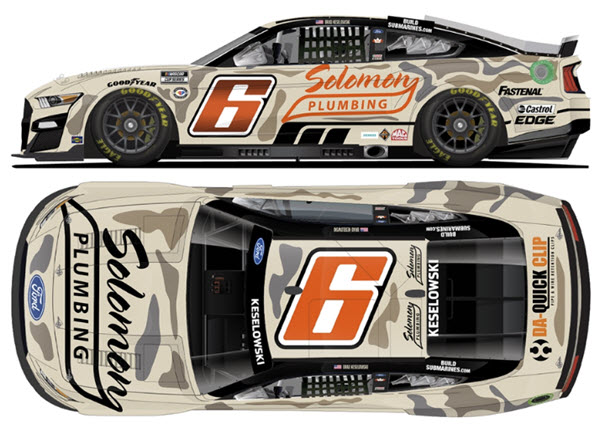 2023 Brad Keselowski NASCAR Diecast 6 Solomon Plumbing Camo CWC 1:24 Lionel Action RCCA Elite 99
