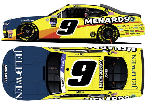2023 Brandon Jones NASCAR Diecast 9 Menards Jeld Wen CWC 1:24 Lionel Action ARC Color Chrome 99