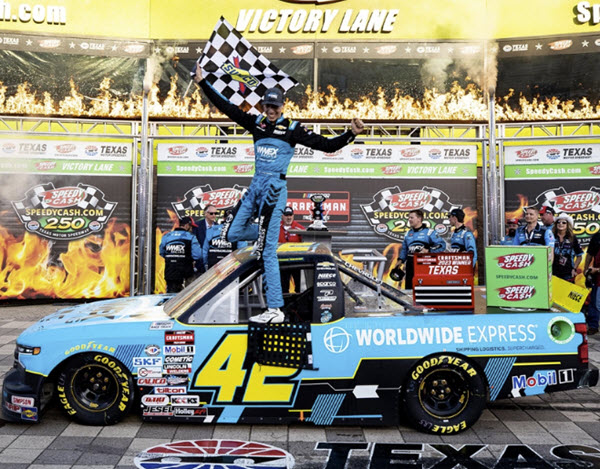 2023 Carson Hocevar NASCAR Diecast 42 WWEX World Wide Express Texas Win Raced Version Truck 1:24 Lionel Action ARC 99