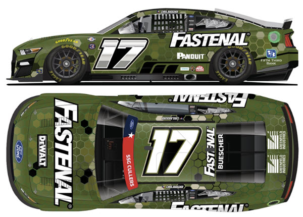 2023 Chris Buescher Diecast 17 Fastenal Patriotic Salute CWC 1:24 Lionel Action ARC Color Chrome 99