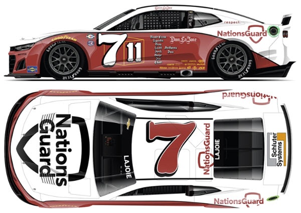 2023 Corie Lajoie NASCAR Diecast 7 Nations Guard Darlington Throwback CWC 1:24 Lionel Action ARC Color Chrome 99