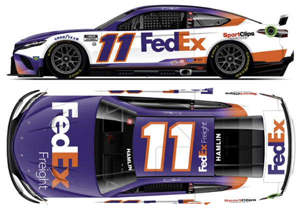 2023 Denny Hamlin NASCAR Diecast 11 FedEx Freight CWC 1:64 Lionel Action ARC Diecast Chassis 99