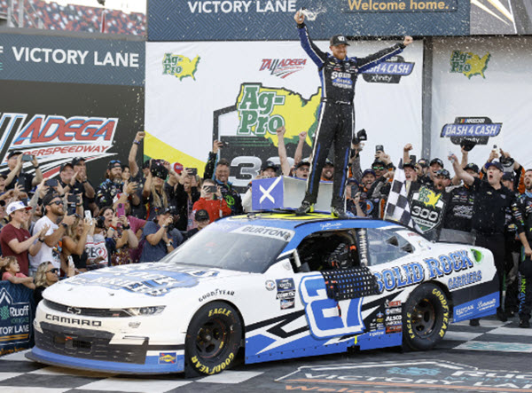 2023 Jeb Burton NASCAR Diecast 27 Solid Rock CarriersTalladega Win Raced Version 1:64 Lionel Action ARC 99