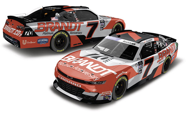 2023 Justin Allgaier NASCAR Diecast 7 Brandt 70 Years CWC 1:64 Lionel Action ARC Diecast Chassis 99