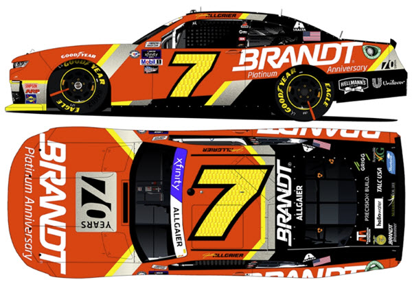 2023 Justin Allgaier NASCAR Diecast 7 Brandt CWC 1:24 Lionel Action ARC 99