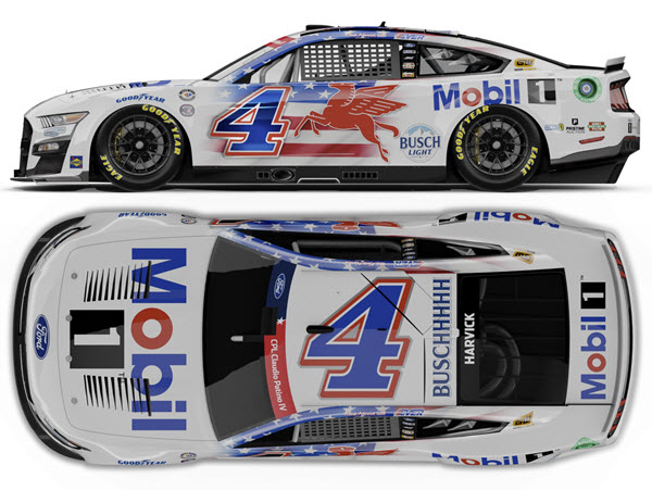 2023 Kevin Harvick NASCAR Diecast 4 Mobil1 Mobil 1 Patriotic Salute CWC 1:64 Lionel Action ARC 99