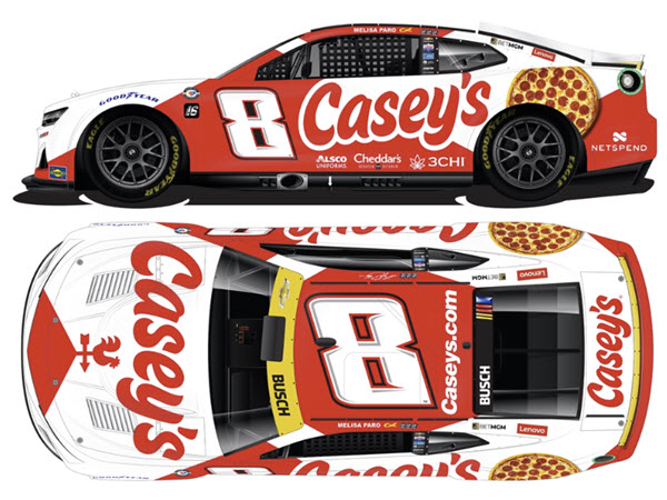 2023 Kyle Busch NASCAR Diecast 8 Caseys CWC 1:64 Lionel Action ARC Diecast Chassis 99