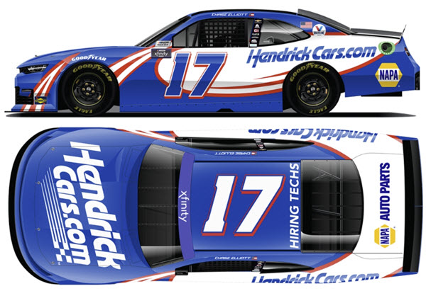 2023 Kyle Larson NASCAR Diecast 17 HendrickCars Hendrick Cars Xfinity 1:24 CWC Lionel Action ARC Color Chrome 99