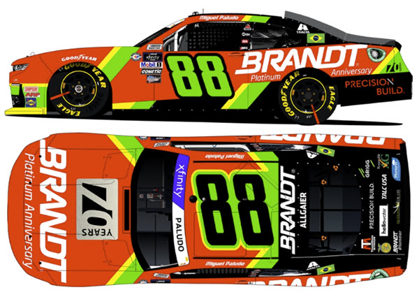2023 Miguel Paludo NASCAR Diecast 88 Brandt CWC 1:24 Lionel Action ARC Color Chrome 99