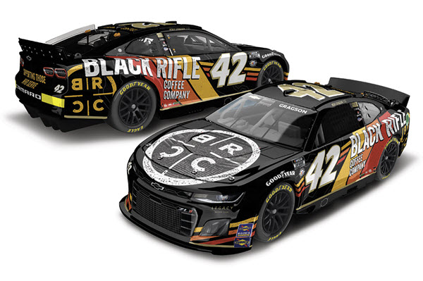 2023 Noah Gragson NASCAR Diecast 42 Black Rifle Coffee 1:24 Lionel Action RCCA Elite Color Chrome 99