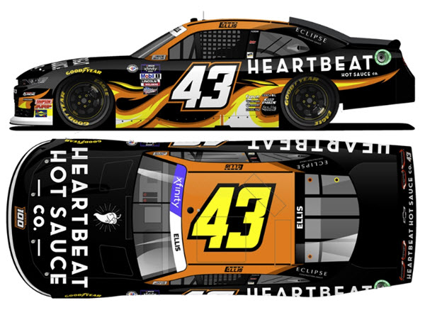 2023 Ryan Ellis NASCAR Diecast 43 Heartbeat Hot Sauce CWC 1:64 Lionel Action ARC Diecast Chassis 99