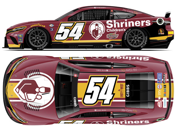 2023 Ty Gibbs NASCAR Diiecast 54 Shriners Darlington Throwback 1:24 CWC Lionel Action ARC Color Chrome 99