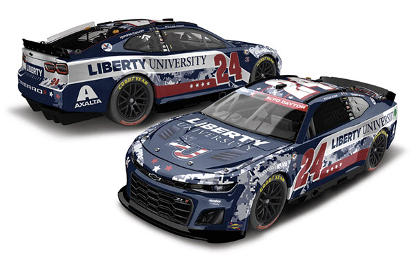 2023 William Byron NASCAR Diecast 24 Liberty University Patriotic CWC 1:24 Lionel Action ARC Color Chrome 99