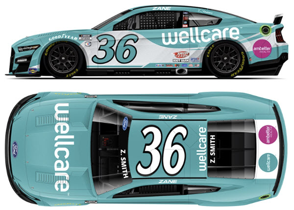2023 Zane Smith NASCAR Diecast 36 Wellcare CWC 1:24 Lionel Action ARC 99