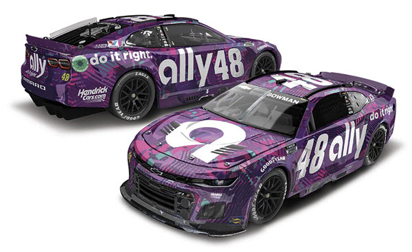 2024 Alex Bowman NASCAR Diecast 48 Ally Chicago Win Raced Version CWC 1:64 Lionel Action ARC Diecast Chassis 98
