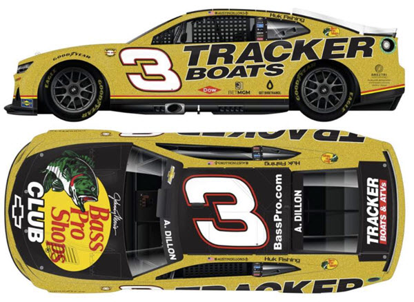 2024 Austin Dillon NASCAR Diecast 3 Bass Pro Shops Throwback CWC 1:64 Lionel Action ARC 99