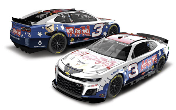 2024 Austin Dillon NASCAR Diecast 3 Toys For Tots CWC 1:24 Lionel Action RCCA Elite 98