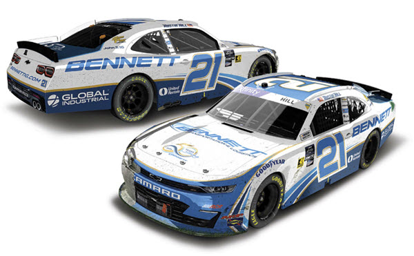 2024 Austin Hill NASCAR Diecast 21 Bennett Daytona Win Raced Version CWC 1:24 Lionel Action ARC 98